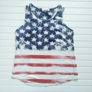 Stars and stripes flag 4th of july racerback